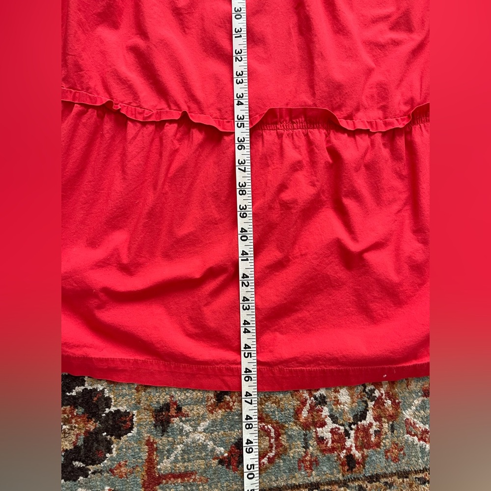 J.Crew Sleeveless Tiered Sleeveless Midi Dress Coral Pink size 12 Boho - Picture 11 of 11